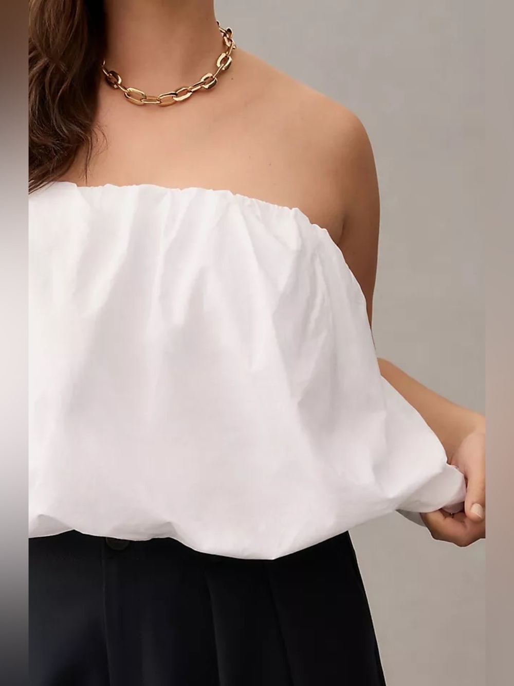 Maeve Strapless Cotton Poplin Bubble Top
